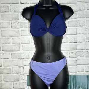 Trina Turk Two Toned Purple Blue Bikini Bathing Suit Size 6 Medium, Beach